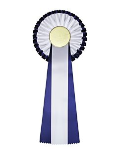 Rosetter blå og hvit. Hundeutstilling
