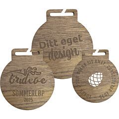 Tremedaljer Valnøtt 3mm