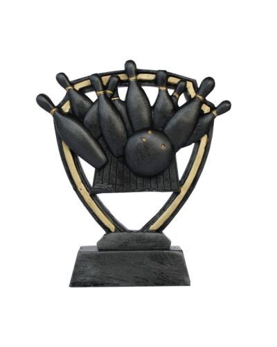 Bowling Statuett Sort med gull detaljer