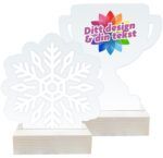 Resirkulert akrylstatuett på tresokkel - lasergravert eller UV-printet