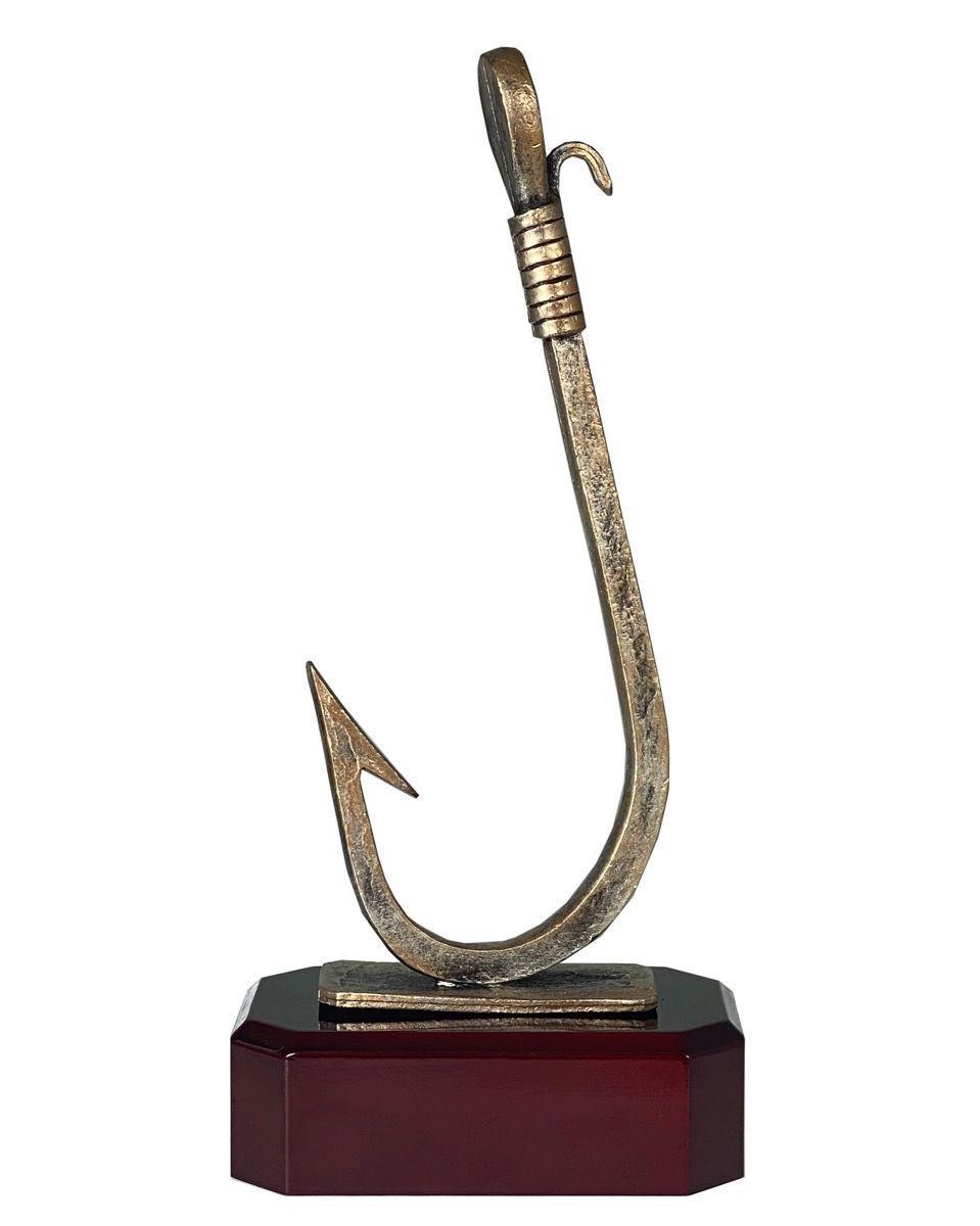 Fiskekroken Metallstatuett 27,5cm