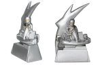 GOKART - Resina figur - 16,5 cm - sølv