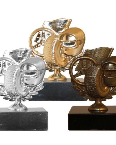 Motorstatuett i metall