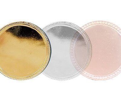 Rund pins - Gull - m/pyntekant d27mm i25mm