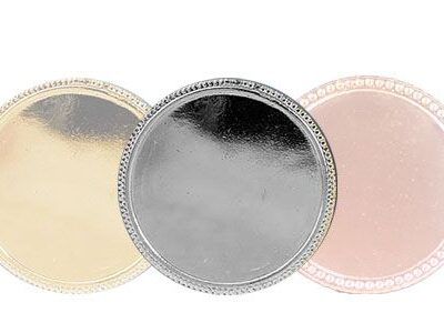 Rund pins - Sølv - m/pyntekant d27mm i25mm