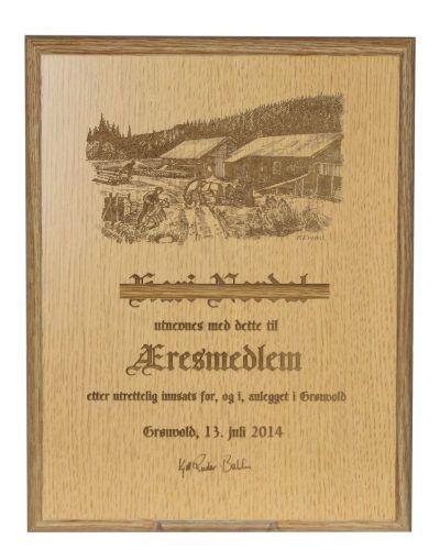 Lys treplakett som kan lasergraveres direkte