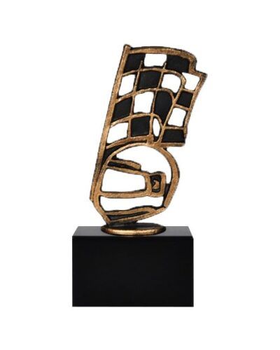 Rally Flagg Hjelm Metall + Tresokkel 16 cm