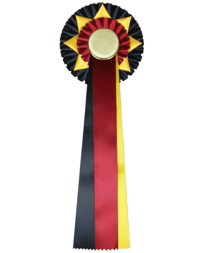 Rosett LP Lydighet - Sort Rød Gul - Stjerne - 39 cm