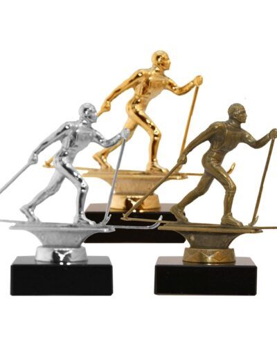 Skistatuett Langrenn Metallfigur