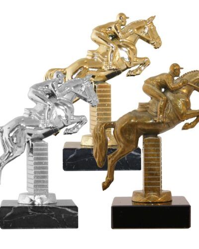 Hest Sprangridning Metallstatuett