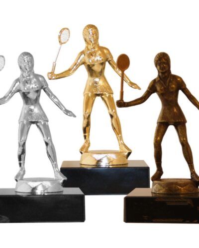 Badminton Dame Metallfigur
