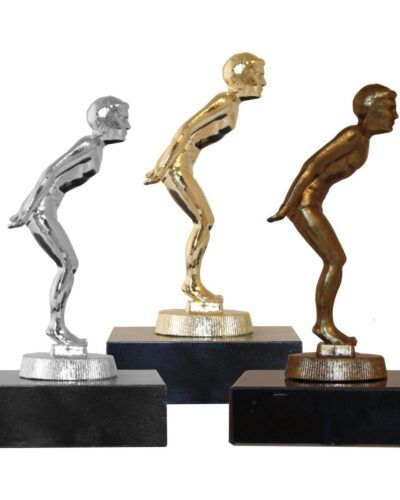 Svømmestatuett i metall herre