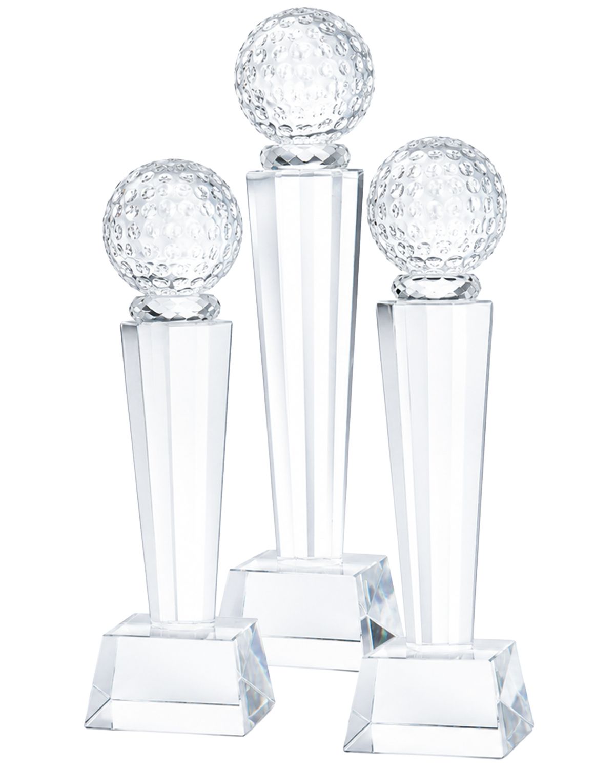 Golfstatuett i glass